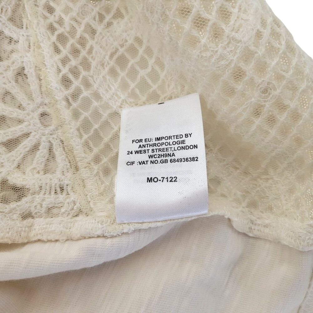 Ollari New York Lace Embroidered Short Sleeve Blouse XL White 100% Cotton Shell - Picture 5 of 6